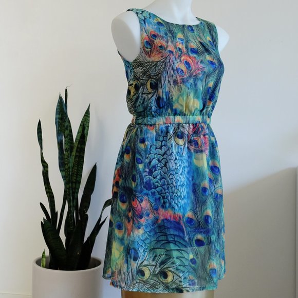 Peacock print sleeveless dress - Picture 4 of 10